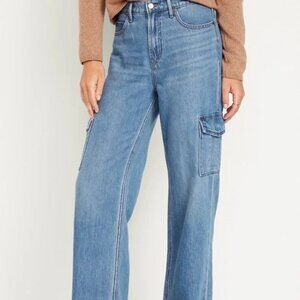 Old Navy | Extra High-Waisted Sky-Hi Wide-Leg Jeans (Sz. 14 TALL)